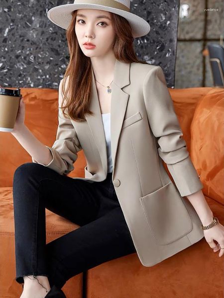 Ternos femininos fitshinling ol elegante jaqueta blazer bolsos botão fino blazers mulher roupas outerwears em 2023 moda casacos venda