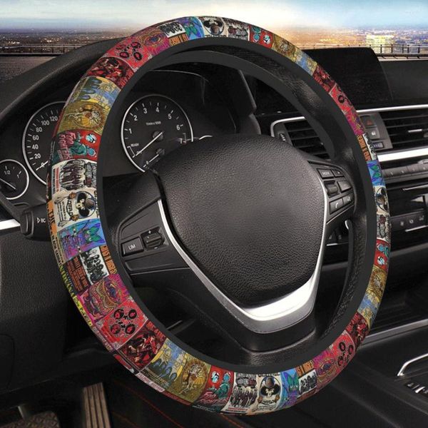 Capas de volante de banda de rock cartazes espessamento capa de carro 38cm universal adequado acessórios de estilo de carro