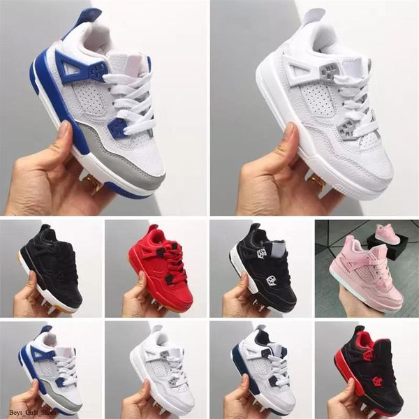 Jungen Mädchen Kinderschuhe 4 4s Kleinkinder Sport Sneakers Fire Red Bred What The Sail University Blue Royalty Pure Money Youth Basketball 275h