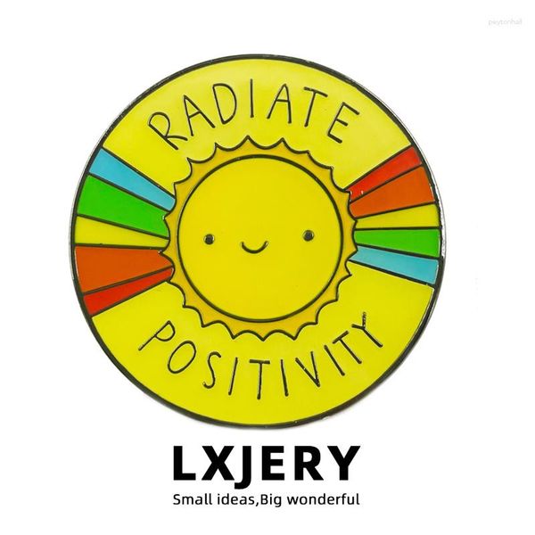 Broschen LXJERY Radiate Positivity Pin Badge On Backpack Lustige Brosche Pins für Kleidung Broche Frauen Mädchen Schultasche