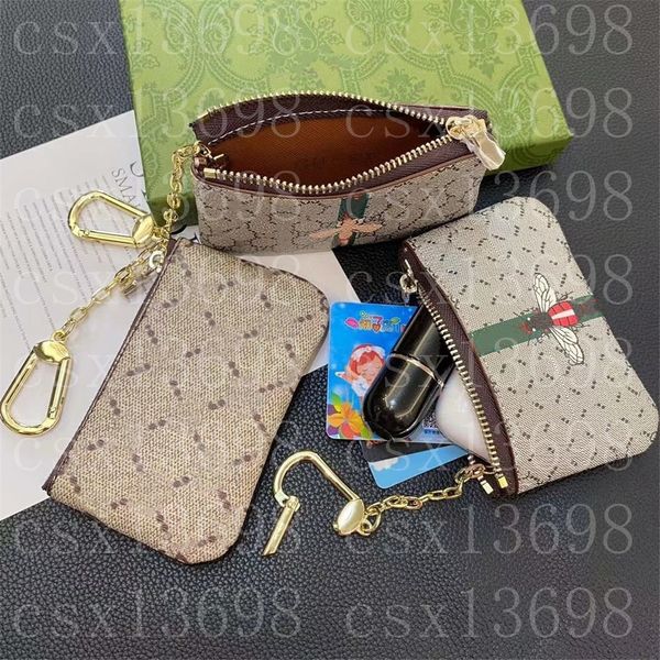 Casos de moda para AirTag Case Chave Bolsa Designers Mulheres Mens Chaveiro Titular do Cartão de Crédito Moeda Bolsa Luxo Mini Carteira Bolsas De Couro Saco de Poeira Número de Série