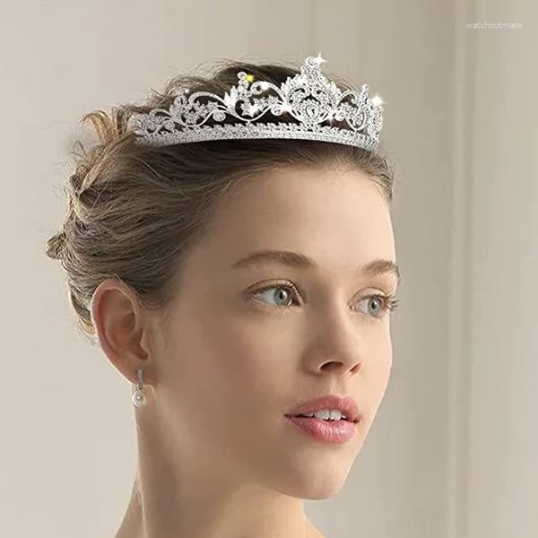 Fermagli per capelli Colorati Tiara da matrimonio Corona Accessorio di tendenza Accessori da sposa Corone alte di lusso da donna