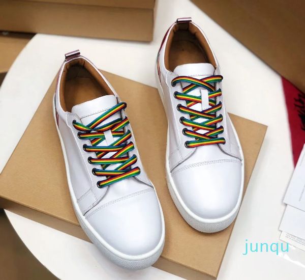 Stivali corti genuini di design all'ingrosso scarpe casual di marca di pizzo arcobaleno di moda posteriore arcobaleno