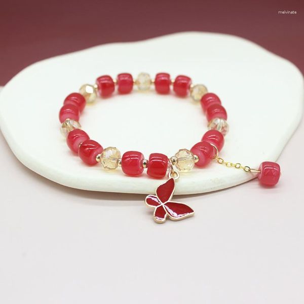 Charm-Armbänder, süße Süßigkeiten-Farben-Schmetterlings-Armband für Frauen und Mädchen, koreanische trendige Harzkristalle, Ketten, Perlen, ästhetischer Y2k-Schmuck
