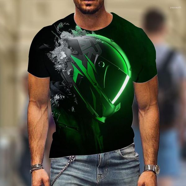 Homens camisetas lazer harajuku motocicleta 3d camiseta verão manga curta vendendo moda top oversized roupas de rua