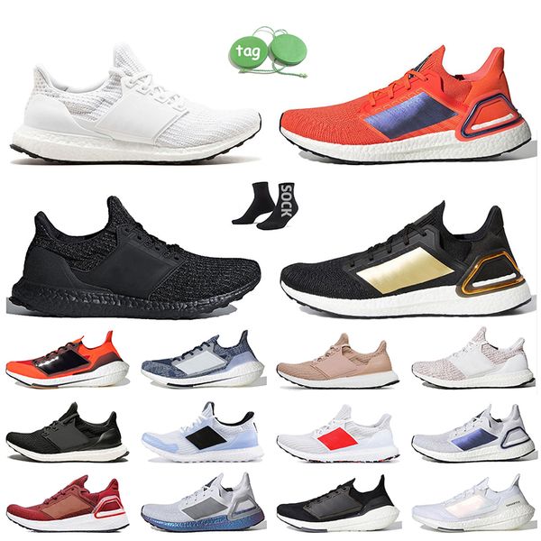 Ultraboosts 22 20 19 Laufschuhe Damen Herren Ultra 4.0 DNA Cloud White Black Sole Ash Peach Tech Indigo OG Mesh Tennistrainer Läufer Jogging Walking Sneakers