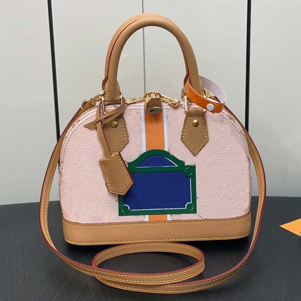 Borsa da donna firmata 5A borsa a tracolla di alta qualità borsa in tela bianca moda donna borsa a tracolla Alma BB con portafoglio tote conchiglia con cartello stradale di Parigi