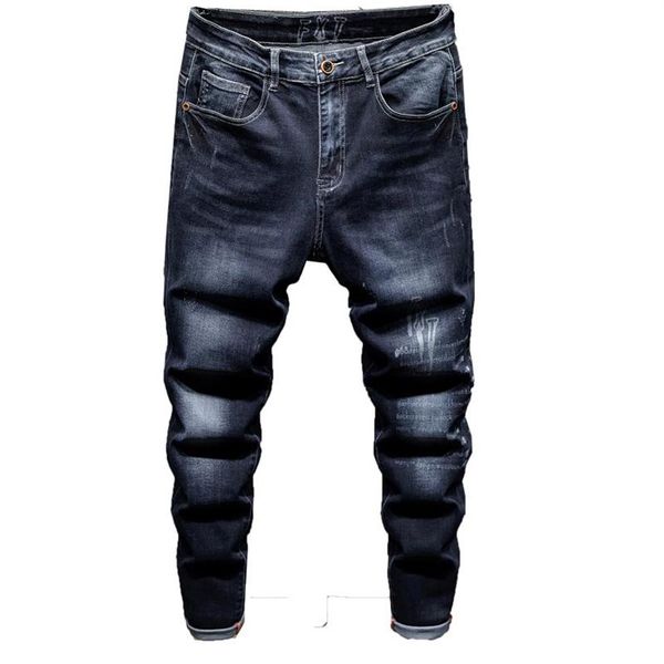 Männer Jeans VORELOCE Klassische Trend Brief Druck Denim Harem Hosen 2021 Frühling Marke Baumwolle Stretch Jugend Mode Tapered247e