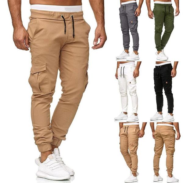 Pantaloni da uomo Pantaloni cargo in cotone 95% stile Slim Fit Capispalla Abbigliamento sportivo Pantaloni sportivi Pantaloni da jogging Felpe da uomo Khaki Army Green302Z