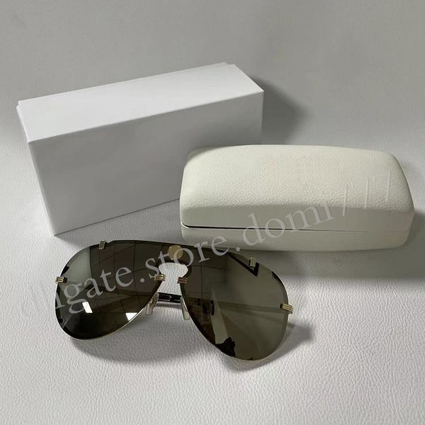 Occhiali da sole per occhiali da sole antivento con montatura in metallo alla moda per donna o uomo con scatola