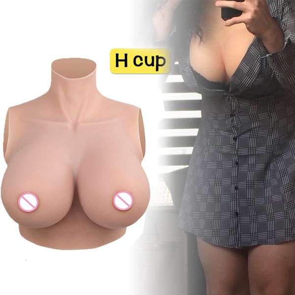 Forma de mama Eyung H Cup Silicone Formas de mama Falsas Tits Enhancer para Crossdresser Drag Queen Fake Boobs Tits Breastplat Masculino para Feminino Sissy 230915