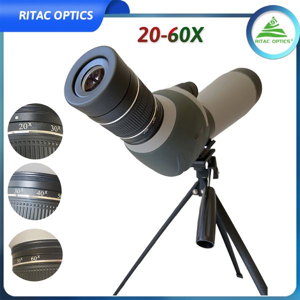 Cannocchiale HD 20-60x80 Zoom impermeabile con doppia messa a fuoco BAK4 Oculare angolato da 45 gradi completamente multistrato per il birdwatching