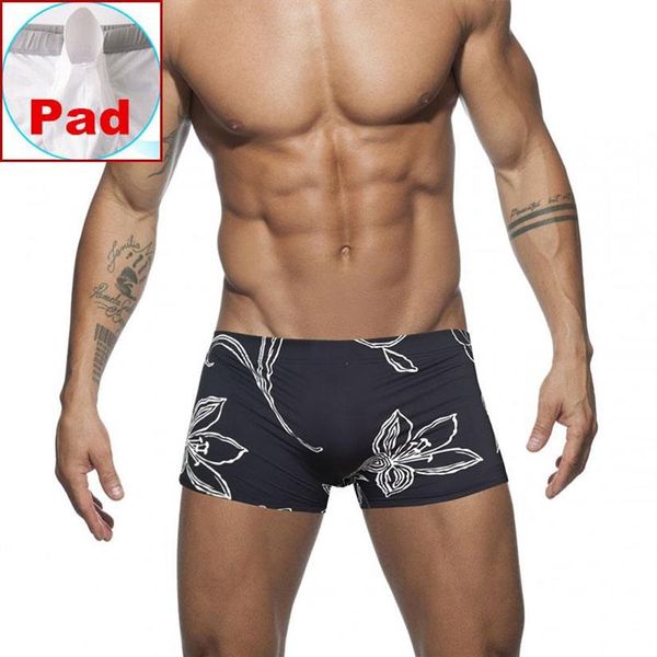 Costumi da bagno da uomo con custodia per pene Uomo Push Up Costume da bagno Pantaloncini Slip Boxer Uomo nero Costume da bagno gay Sexy Sunga Swim Intimo Me224p