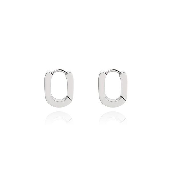 L'Ear Cuff in acciaio al titanio non sbiadisce, stile minimalista, audace, piatto, ovale, orecchini ad anello, personalità maschile e femminile street242t