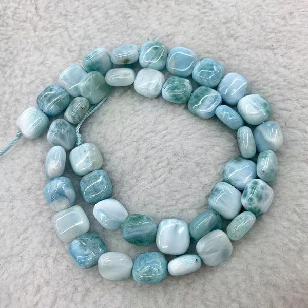 Pedras preciosas soltas 10mm quadrado dominica larimar/cobre pectolite pedra natural contas diy para fazer jóias fio 15