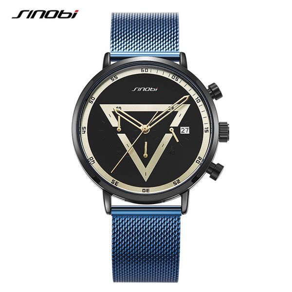 Orologi da uomo di alta qualità creativo triangolo invertito Orologio da lavoro in maglia d'acciaio multifunzionale piccolo tre aghi impermeabile 42mm orologio montre de luxe regali