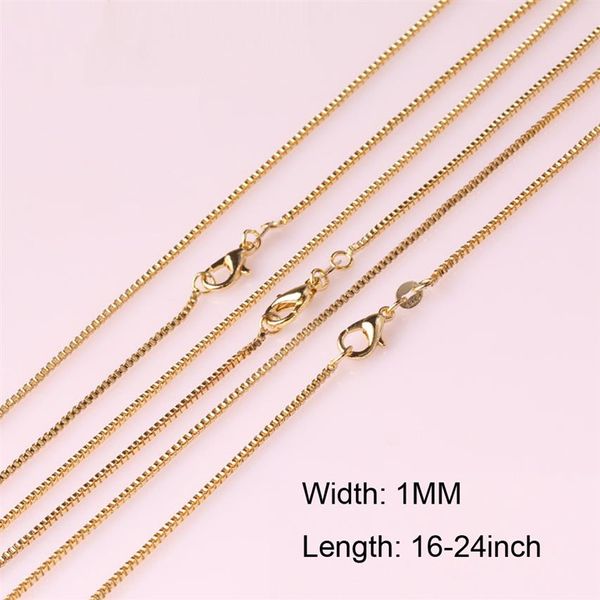 Ganze 10 PCS Fashion Box Chain 18K vergoldete Ketten Charm Gliederketten Halskette Schmuck mit hochwertigen Karabinerverschlüssen 16-2268S