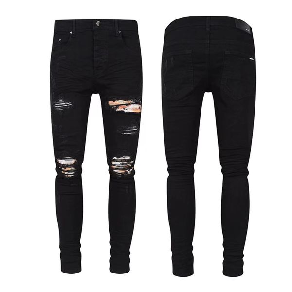 Jeans pretos puros skinny fit stretch jeans discretos