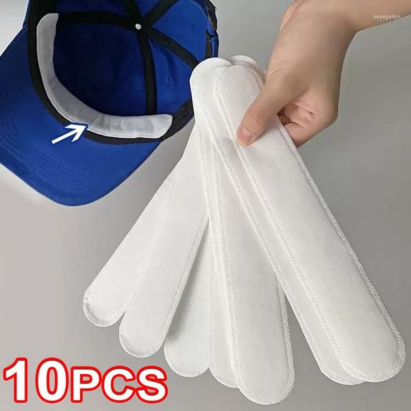 Cappellini a sfera 10 pezzi Cappello assorbente per il sudore Fodera per cappelli Estate invisibile anti-sporco Berretto da baseball assorbente Fascia per il sudore Striscia di adesivi