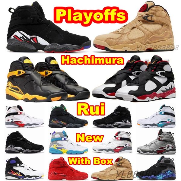 Playoffs 8S Rui Hachimura Shoe Taxi Paprika 8 Basketballschuhe Herren Aqua Tinker Raid Three Peat Take Flight South Beach Quai 54s Cool Grey ChromE Bugs Bunny Sneakers