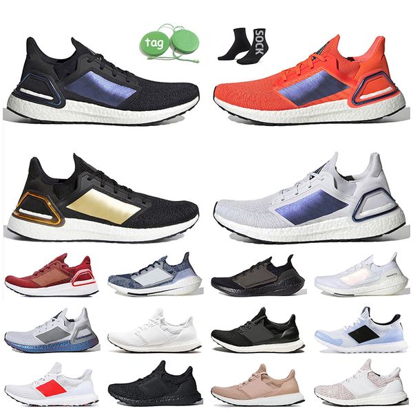 Mulheres Mens Ultraboosts 22 Running Shoes 20 19 Ultra 4.0 DNA na nuvem Branco Preto Sole Mesh Treinadores Tech Indigo OG Tênis Corredores Jogging Walking Golden Sneakers 36-45