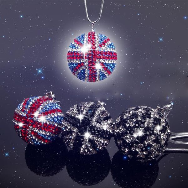 Bling Car Specchietto retrovisore Ciondolo Sfera di cristallo Strass Ornamento appeso per Mini Cooper Accessori decorativi con fascino per auto269s