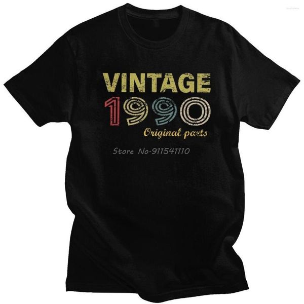 T-shirt da uomo Unique Vintage 1990 Parti originali Tee Maniche corte Maglietta in cotone T-shirt per il tempo libero Camicia di compleanno Harajuku Streetwear