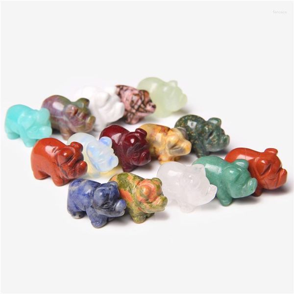 Perline di Cristallo Naturale Statua di Maiale Howlite Animali Pietre Preziose Mestiere Figurine Guarigione Quarzo Feng Shui Famiglia Complementi Arredo Casa Regalo Reiki