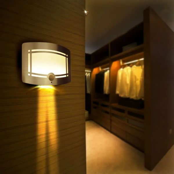 Duvar lambaları LED alüminyum kasa kablosuz çubuk hareket sensörü etkinleştirilmiş pille çalıştırılan duvar sconce spot ışıkları koridor gece ışığı ll