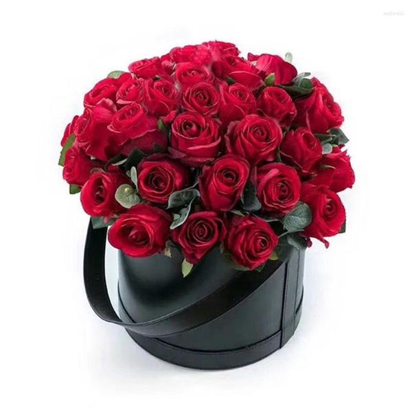 Presente Envoltório Senhoras Presentes Caixa Flor Embalagem Loja Doméstica Redondo Couro Casamento Flores Armazenamento