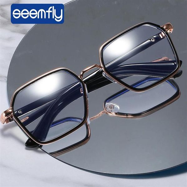 Seemfly -1 -1 5 -2 -2 5 -3 5 Blaulichtblockierende fertige Myopie-Brille für Männer und Frauen, großer Rahmen, kurzsichtige Brillen, optische Brillen F228F