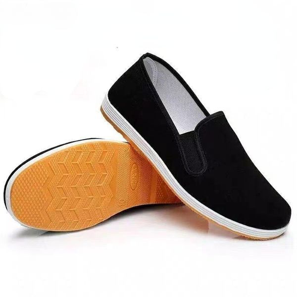 Moda antiga pequim sapatos de pano para homens estilo chinês tradicional kung fu bruce lee tai chi retro sola de borracha sapatos 36-45