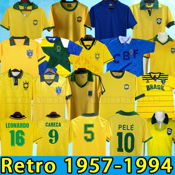 Maglie di calcio brasil camicie retrò Carlos Romario Ronaldinho Camisa de Futebol Brasile 91 93 94 1957 1970 1971 1978 1985 1988 1994 1994 94 Rivaldo Adriano Joelinton