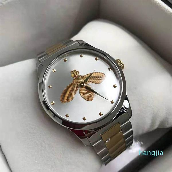 Montre de luxe Orologi da polso di lusso Snake Bee orologio da coppia 38mm 28mm Cassa in argento Uomo Donna Orologi di design Orologio al quarzo Moda W331Q