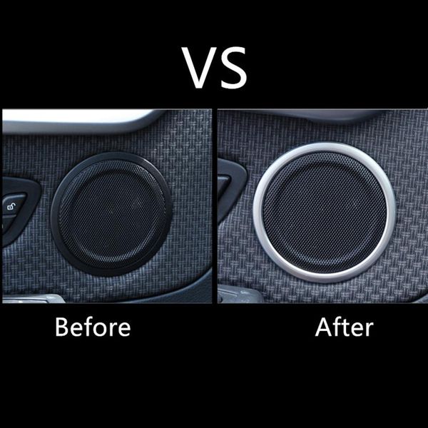 Автомобильный дверной аудиодинамик, круглое кольцо, декоративная накладка для BMW X1 F48 2 серии F45 2016-18, внутренние наклейки243e