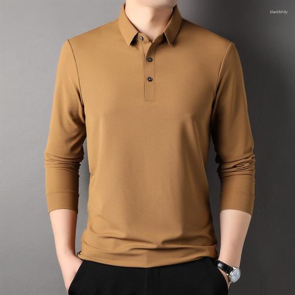 Polos masculinos mlshp de alta elasticidade camisetas polo