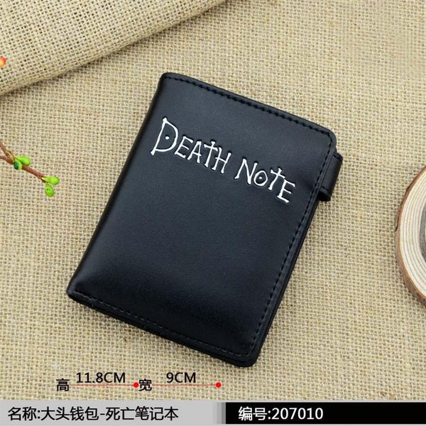 Anime Death Note Basit ve Serin Siyah Pu Cans Penny Cüzdan Button284g