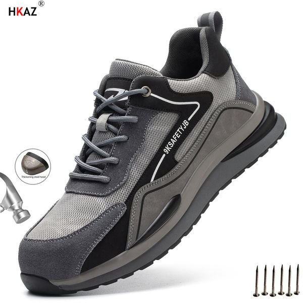 Sapatos de vestido HKAZ para mulheres homens estilo casual anti-punctura sapatos de trabalho leve macio botas de trabalho sapatos de segurança portátil respirável lbx7615 230915