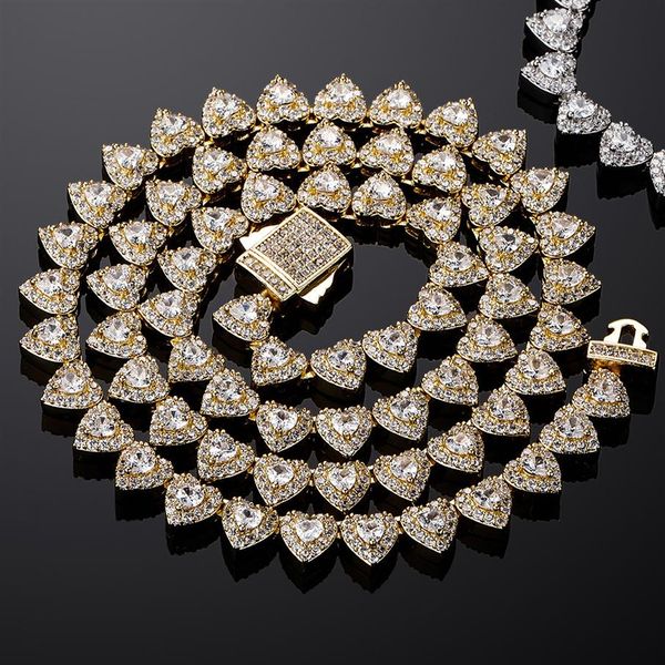 7 мм теннисная цепочка в форме любви, браслет, ожерелье с бриллиантами, блестящие цепочки со льдом, подвески в стиле хип-хоп, рок, Майами, уличный рэпер, ювелирные изделия S282I