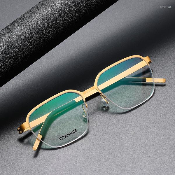 Montature per occhiali da sole Occhiali da vista 7423 Denmark Titanium No Screw Korea Optical Ultraleggero Business Square