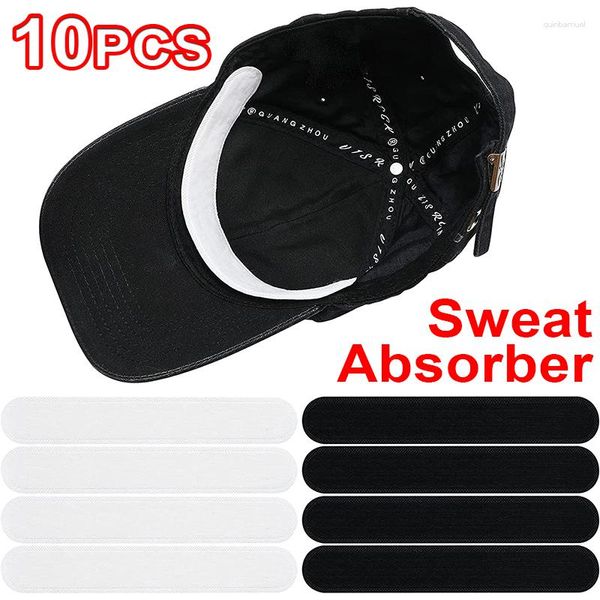 Top Caps 10 PCS Tek Kullanımlık Şapka Anti Ter Pedleri Görünmez Anti-Düzenli Beyzbol Kapağı Emici Çıkartmalar Strip Stick Liner