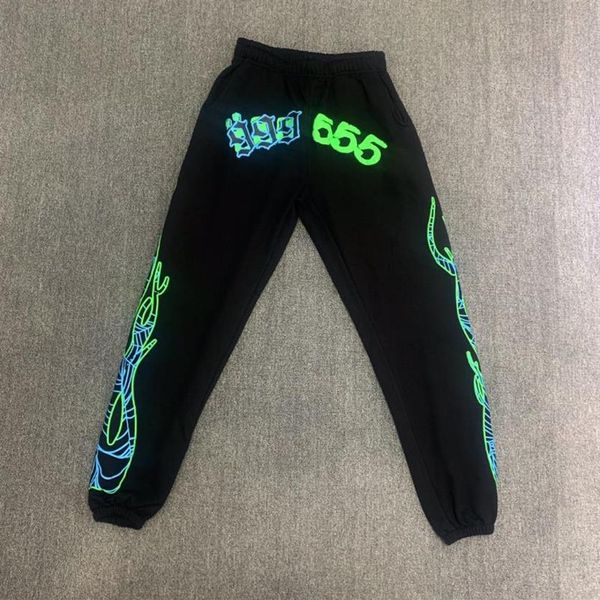 Young Thug SP5DER 55555 Hosen Frauen Männer Flamme Brief Eis Seide Drucken Jogginghose Mode Trend Lose Strappy Casual Männer's264p