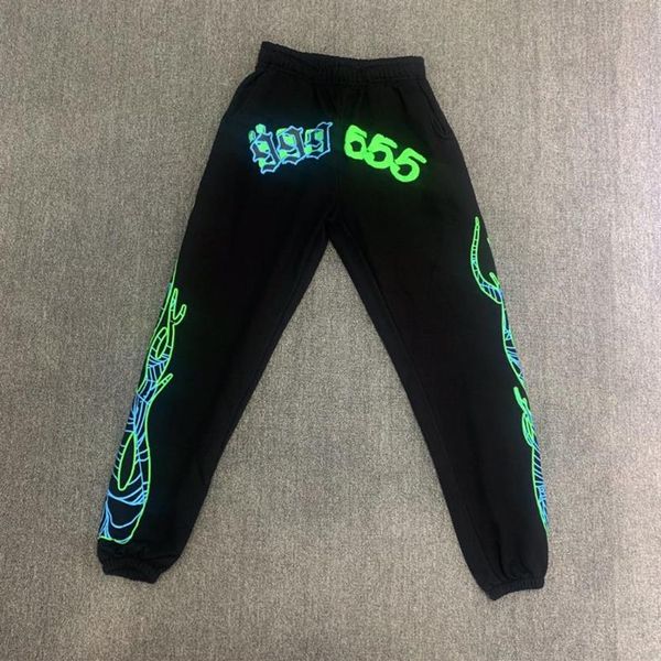 Young Thug SP5DER 55555 Hosen Frauen Männer Flamme Brief Eis Seide Drucken Jogginghose Mode Trend Lose Strappy Casual Männer's251P