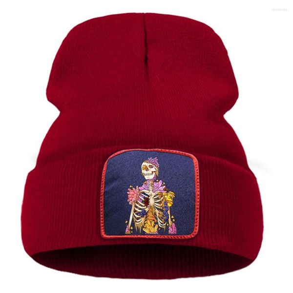Berets escondido gem clássico engraçado gorro chapéu para unisex ao ar livre moda inverno malha chapéus multi-cor opcional homens bonés