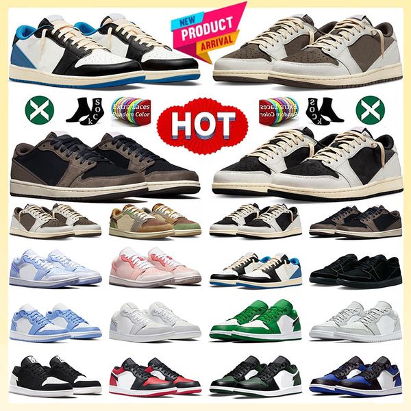 Low 1s uomo donna scarpe da basket firmate nero fantasma Golf Olive Dark Mocha UNC Grigio Anno del coniglio Olive Fragment Corea Magpie scarpe da ginnastica basse da uomo sneakers 36-47