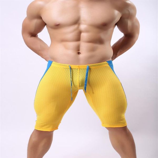 Whole- Herren-Sportbekleidung, Mesh-Netz, Laufhose, Yoga-Shorts, Badehose, Bodybuilding-Mittelshorts, Brave Person322w