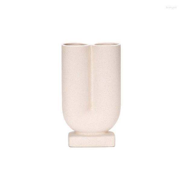 Vasos liso branco móveis decoração artesanato vaso impermeável cilindro duplo hidropônico