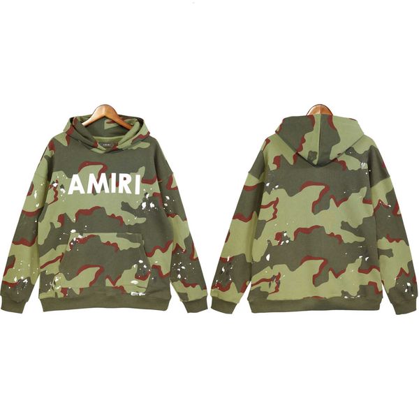 Designer Amis moletom com capuz masculino outono e inverno nova camuflagem pintada à mão suéter com capuz para homens mulheres soltas ins hip hop casal casaco casual moda legal