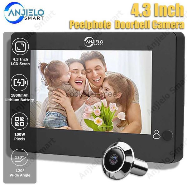 Campanelli Videocitofono campanello spioncino con telecamera da 4,3 pollici per porta d'ingresso dell'appartamento di casa Porta d'ingresso Visualizzatore digitale HKD230918