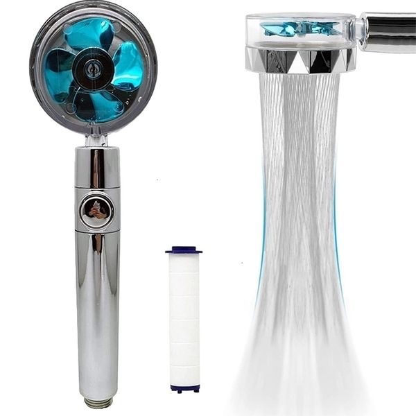 Titulares de escova de dentes YeekTok Handheld Turbocharged Pressão Hélice Chuveiro Turbo Fan Cabeça com Filtro e Interruptor de Pausa Azul 230915